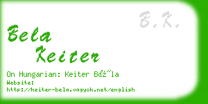 bela keiter business card